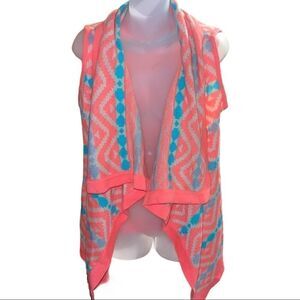 B-Sharp Geometric Pattern Open Cardigan‎